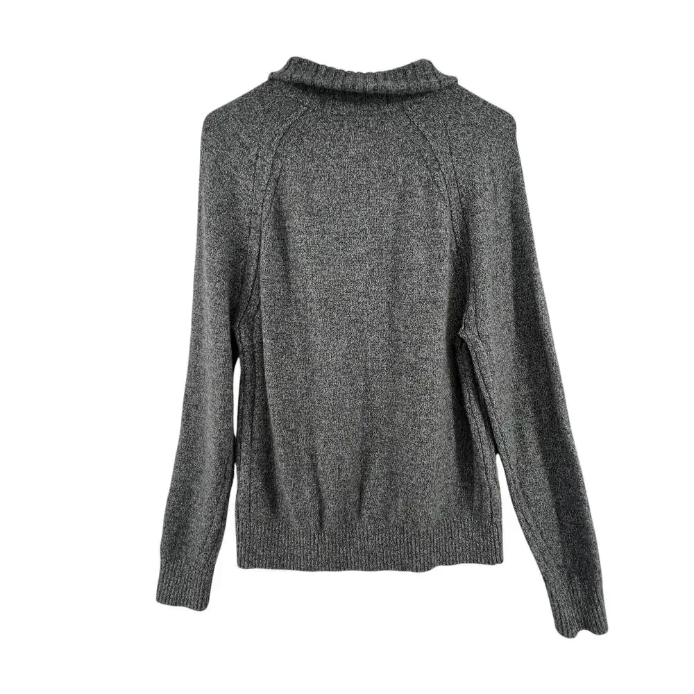 Banana Republic Size Medium Sweater Italian Yarn Recycled Wool Gray Collared